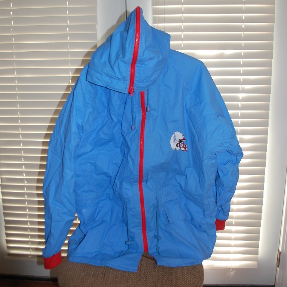 Rare Vintage Houston Oilers Raincoat With Spots/Marks
